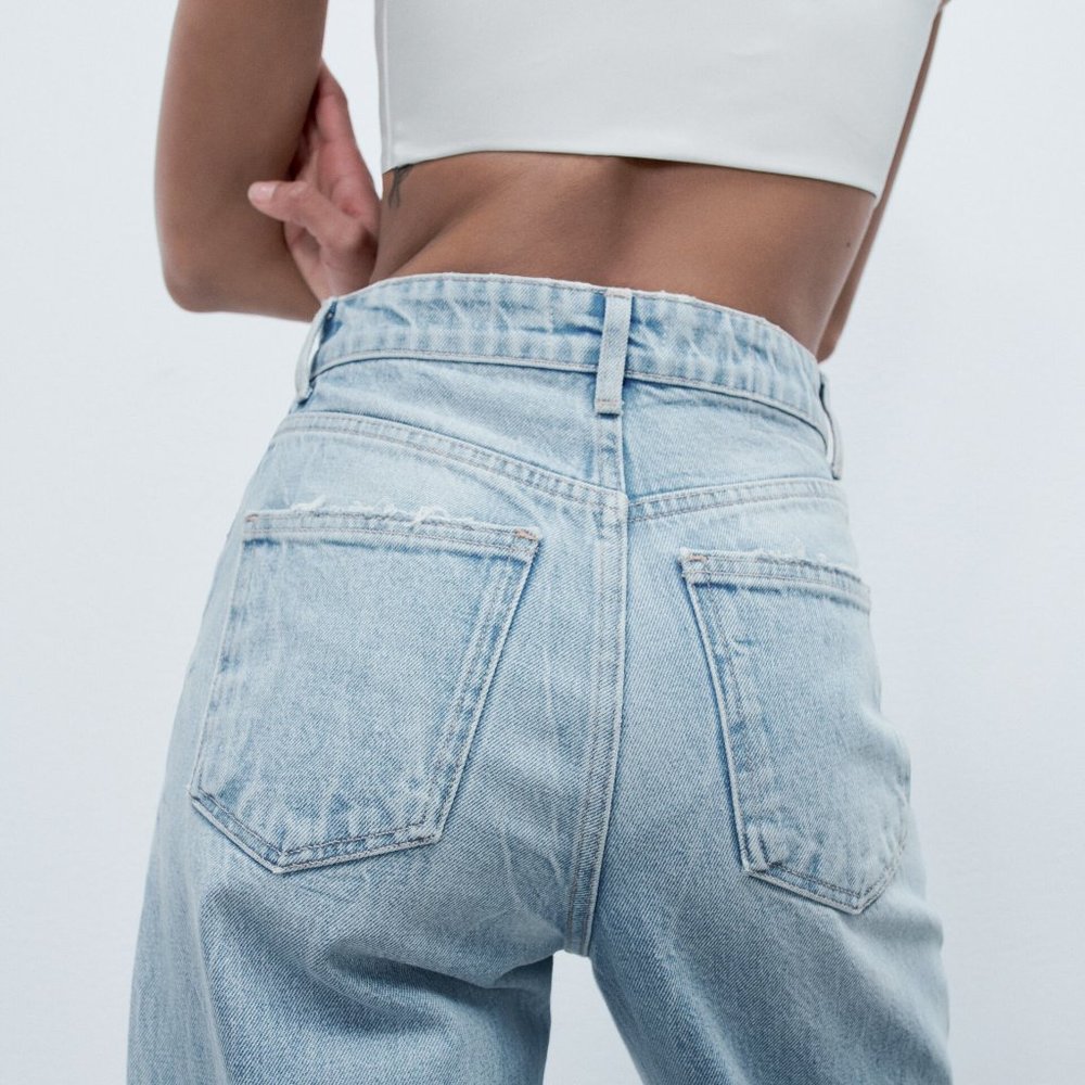 Zara Ripped Wide Leg Jeans - Picture 9 of 11